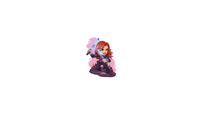 Chibi Black Widow with Light Batons