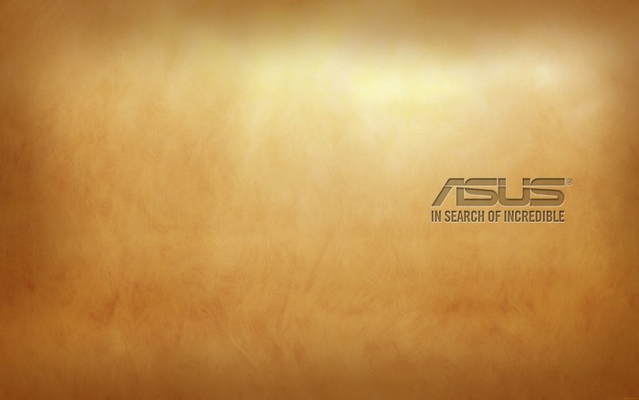 ASUS logo on a textured golden background