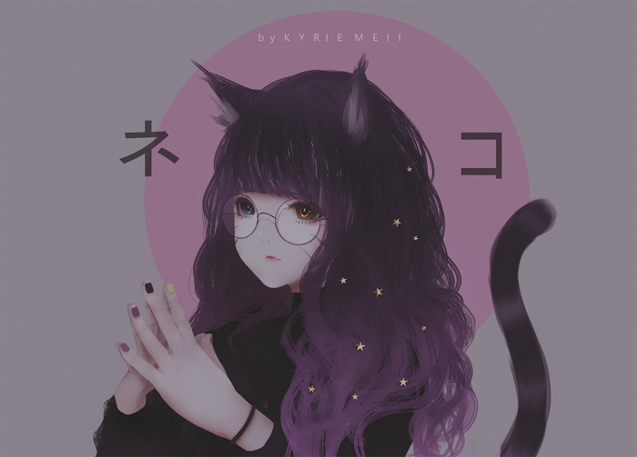 Kyrie Meii Anime Girl with Heterochromia and Neko Ears