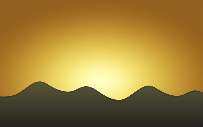 Minimalist sunrise over rolling hills