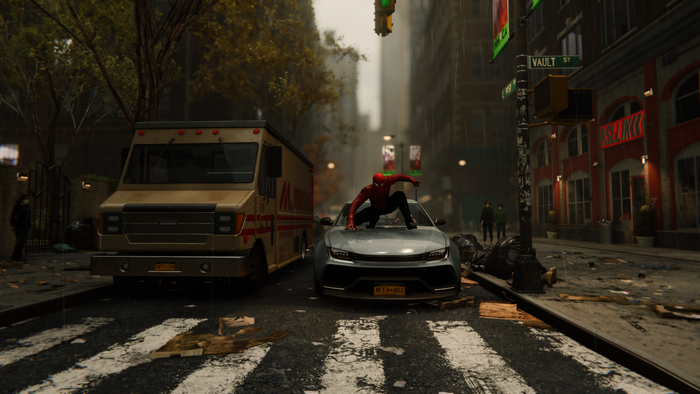 Spider-Man from Marvel Comics on a street
