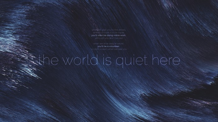 The world is quiet here quote