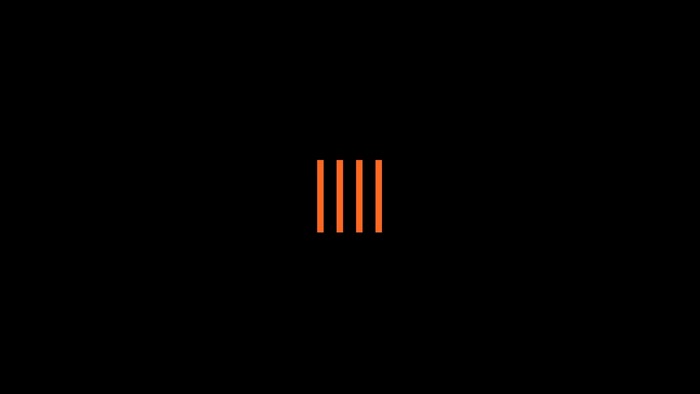 Four orange vertical lines on a black background