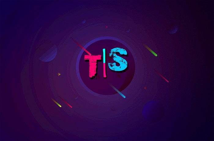 TS logo in a cosmic circle
