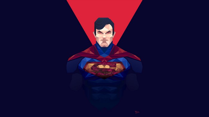 Superman from Man of Steel low poly art