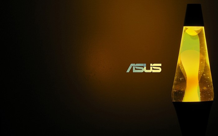 ASUS logo with a lava lamp