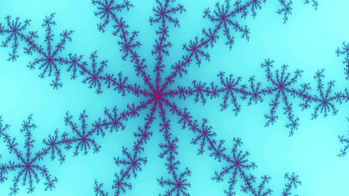 Fractal shapes on cyan background