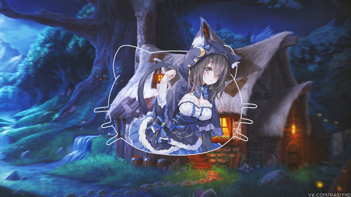 4K Sagisawa Fumika anime girl in cat costume