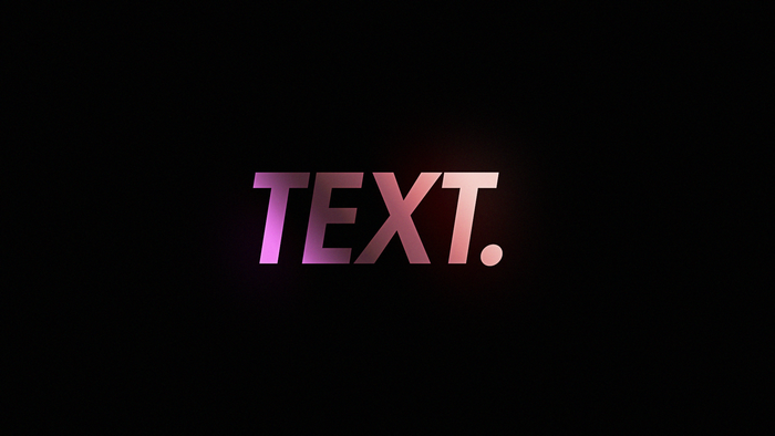 TEXT with gradient effect on black background