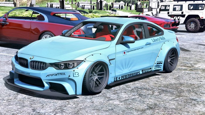 Blue BMW M4 Liberty Walk in Grand Theft Auto V