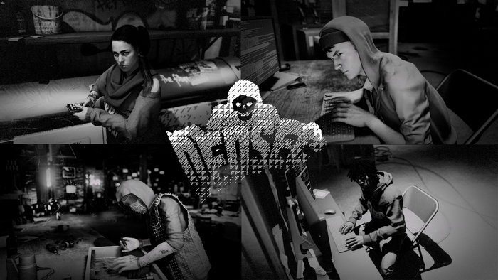 Watch Dogs 2 DedSec characters in a collage