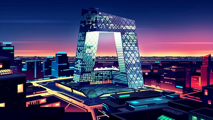 Cityscape at Dusk by Romain Trystram