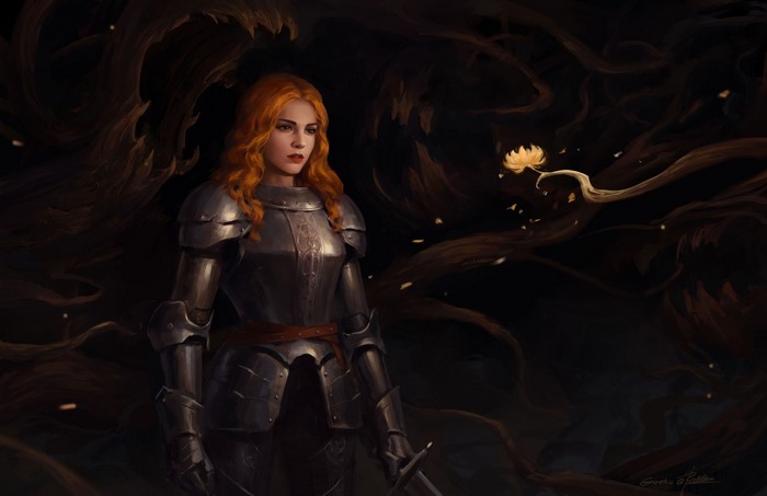 Fantasy Redhead Woman in Armor