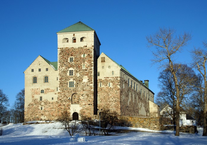 Turku Castle in Finland during winter