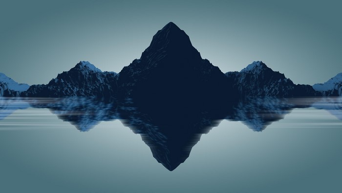 Abstract mountain reflection digital art
