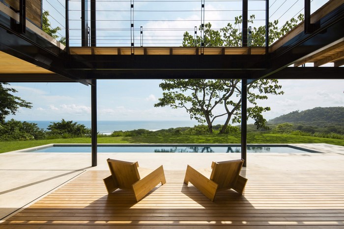 Modern house with swimming pool and ocean view