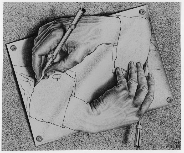Drawing Hands by M. C. Escher