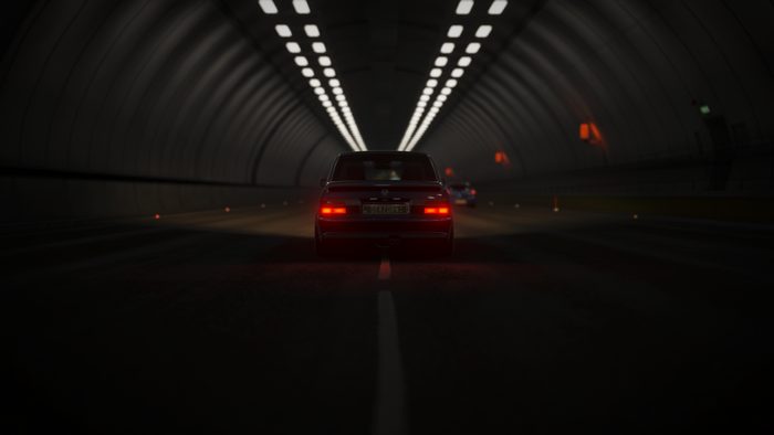 BMW E28 driving through a tunnel in Forza Horizon 4