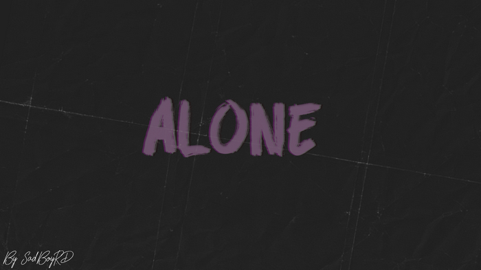 Purple typography "ALONE" by SadBoyRD