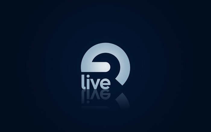 Live logo with reflection on dark background