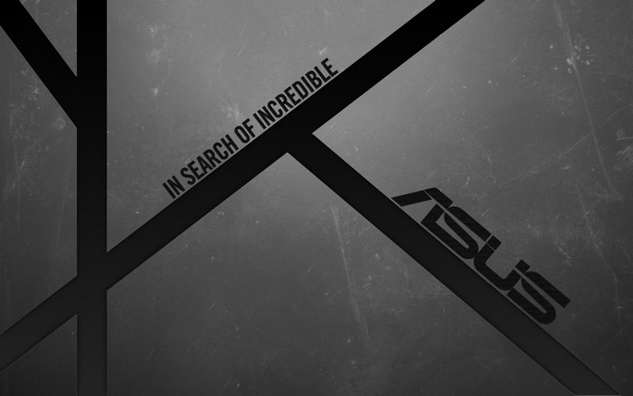 ASUS logo and slogan on abstract background