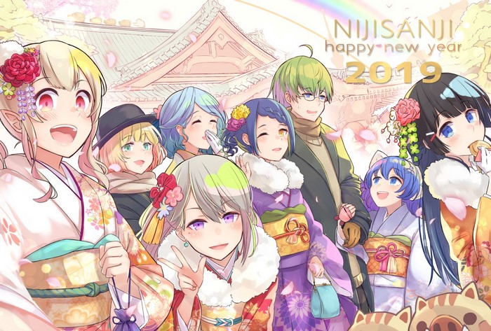 NIJISANJI Happy New Year 2019 Illustration