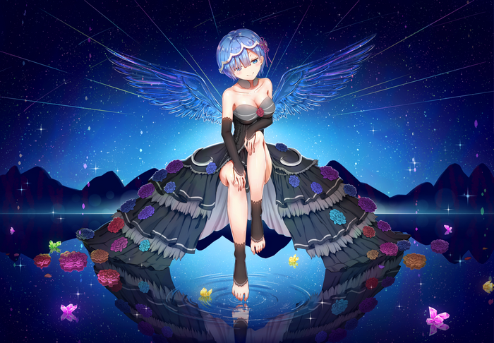 Rem from Re:Zero with Angel Wings