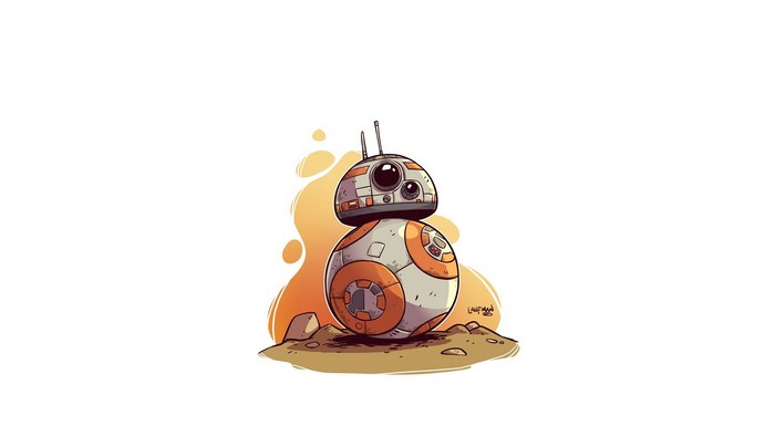 BB-8 droid artwork by Derek Laufman