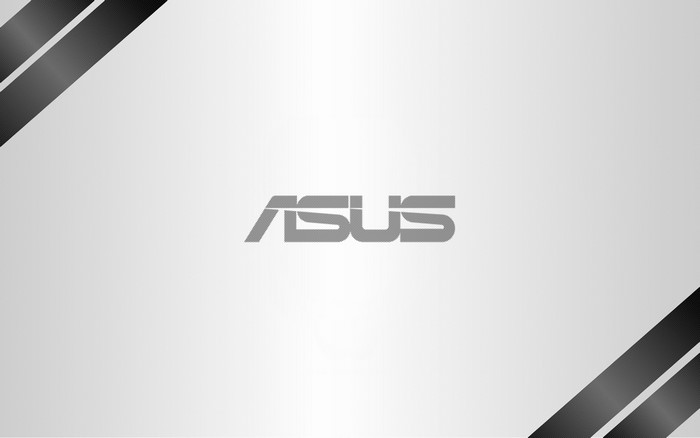 ASUS logo on a minimalist background