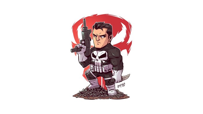 The Punisher from Marvel Comics with Skull Logo