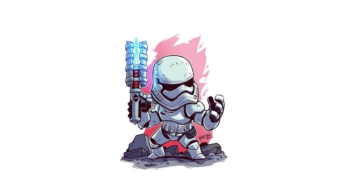 Stormtrooper with blaster from Star Wars by Derek Laufman