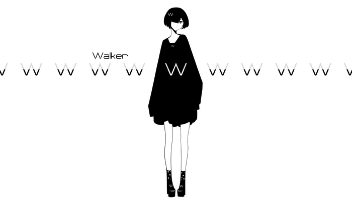 Walker anime girl with 'W' logo