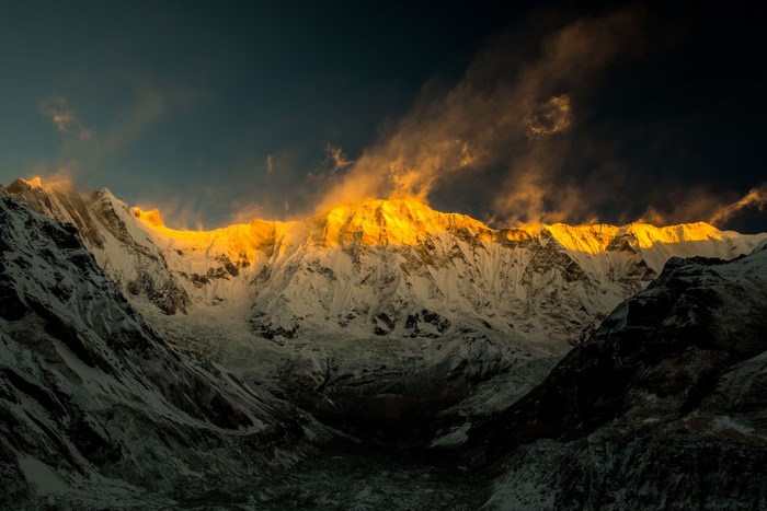 4K Mountains at Sunset with Clouds