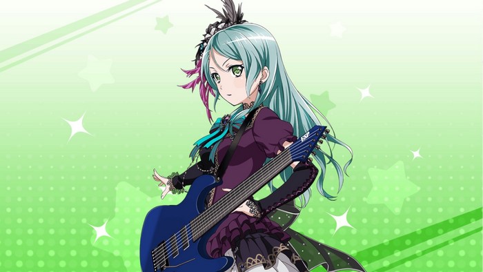 Sayo Hikawa from BanG Dream! holding a guitar