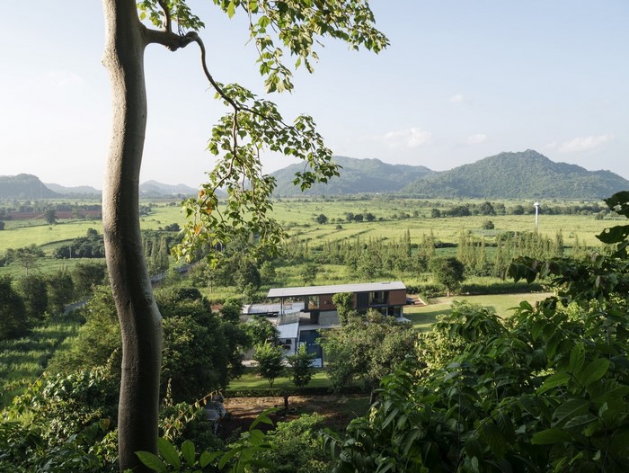 Modern architecture house in a rural landscape