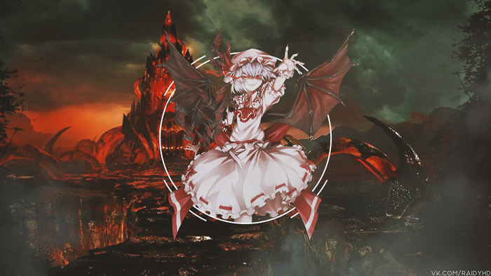 4K Anime Girl with Wings in Fiery Landscape