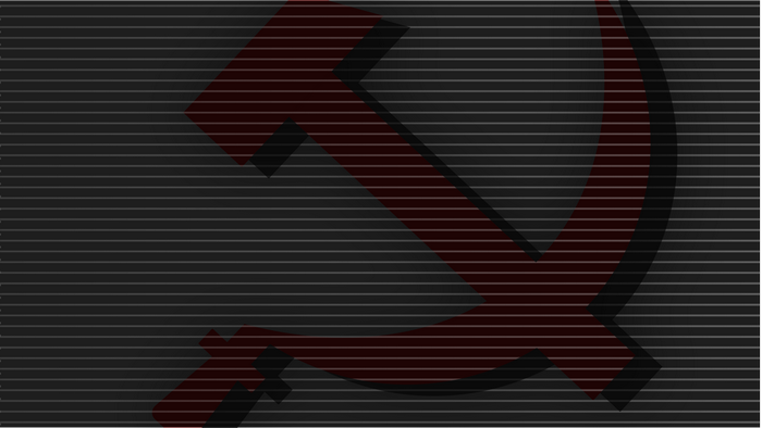 Hammer and Sickle on Dark Lined Background