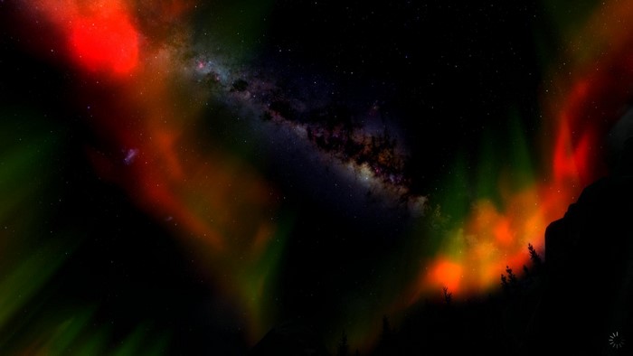 The Elder Scrolls V: Skyrim Aurorae and Milky Way