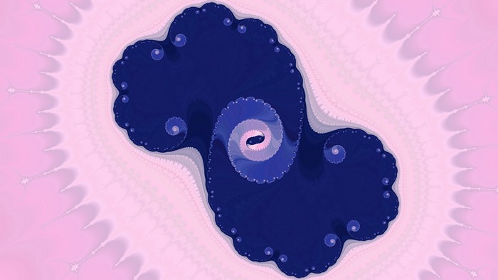 4K Blue Mandelbrot Fractal Shapes