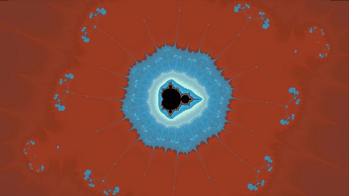 4K Mandelbrot fractal with red and blue colors