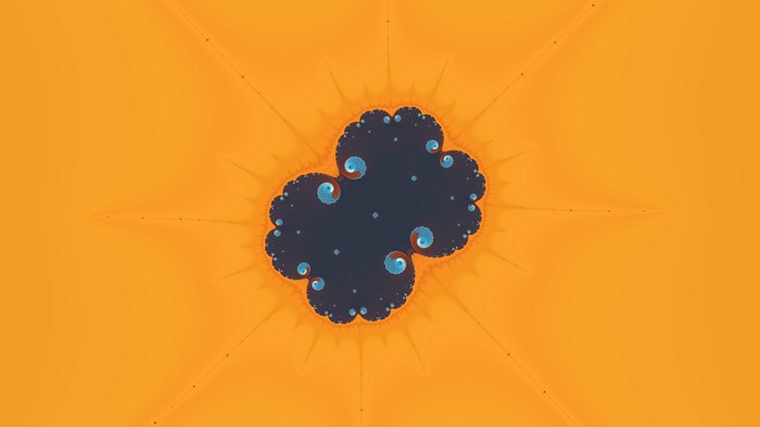4K Mandelbrot fractal with orange background
