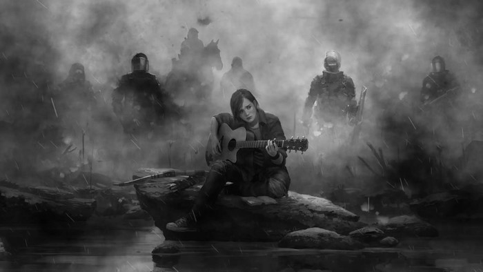 Ellie Playing Guitar in The Last of Us