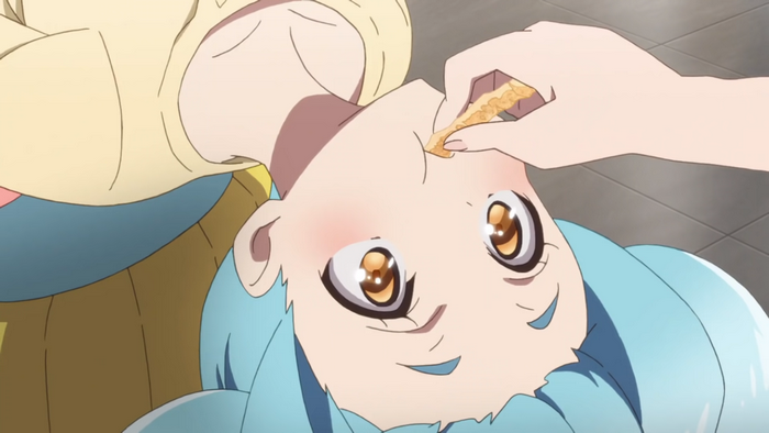 Lily Hoshikawa from Zombieland Saga eating a snack