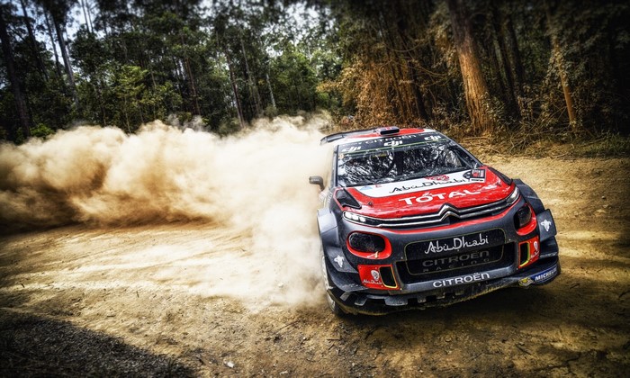 Citroën Racing Rally Car Kicking Up Dust