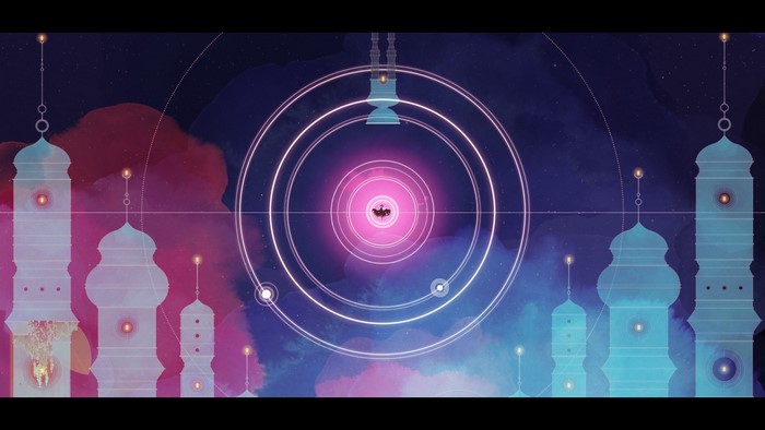 Gris video game art with celestial elements