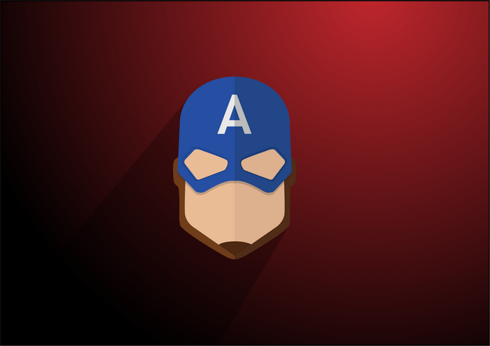 Captain America from Marvel minimalist illustration