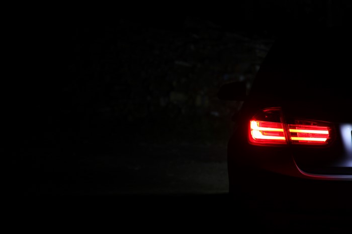 4K BMW F30 taillights in the dark