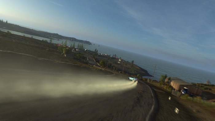 4K Forza Horizon 4 car drifting on a coastal road