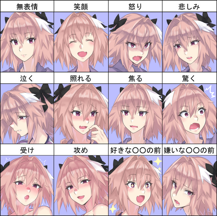 Astolfo's Expressions from Fate/Grand Order