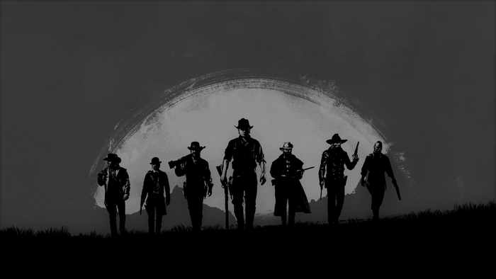 Red Dead Redemption 2 gang standing in silhouette
